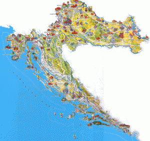 Kroatie toeristen plattegrond