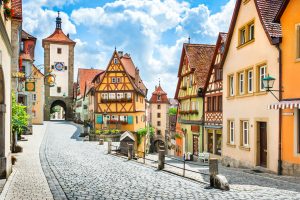 Historic town of Rothenburg ob der Tauber, Franconia, Bavaria, Germany